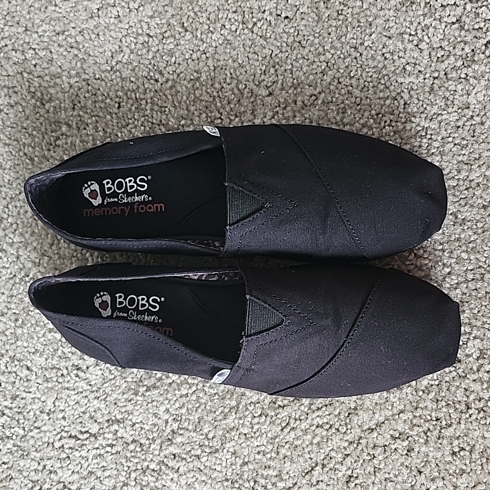 BOBS From Skechers Womens Peace & Love Black Loafers 9 Medium